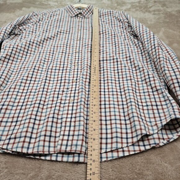 Eddie Bauer Button-Down Shirt Plaid Checkered Long Sleeve Mens Size L Tall Man - Picture 5 of 10